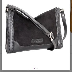 EUC Black Nino Bossi Black Leather Crossbody